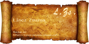 Lincz Zsuzsa névjegykártya